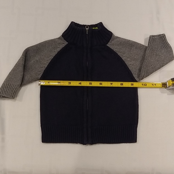 Oshkosh Two Tone Grey/Blue Front Zipper Sweater - Picture 5 of 8